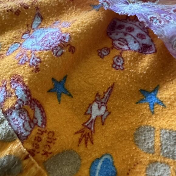 VTG Oilily Orange Robot Space Baseball Flannel Dress Artsy Whimsy Euro 98 / 3 - Picture 8 of 8